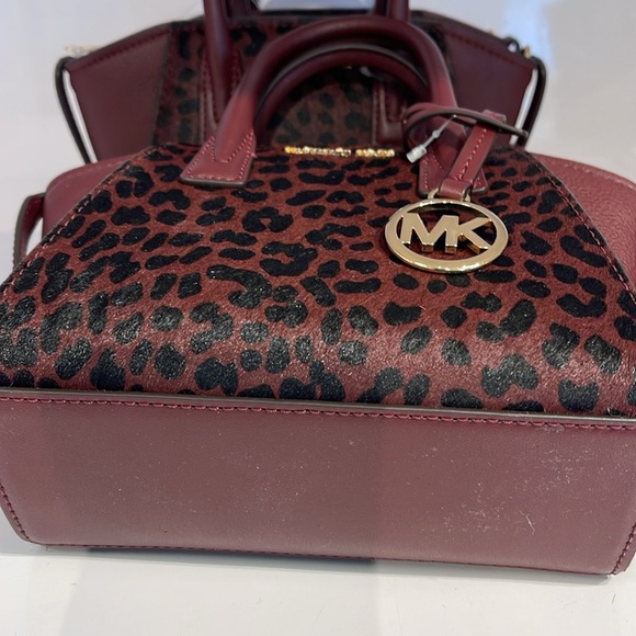 Michael Kors Avril Extra-Small Leather and Suede Satchel Crossbody Exotic Print - Picture 8 of 16